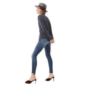 MOTHER DENIM- The Looker Ankle Step Fray Straight Leg Jeans- Size 26